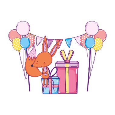 balon helyum ile sevimli ve küçük tilki