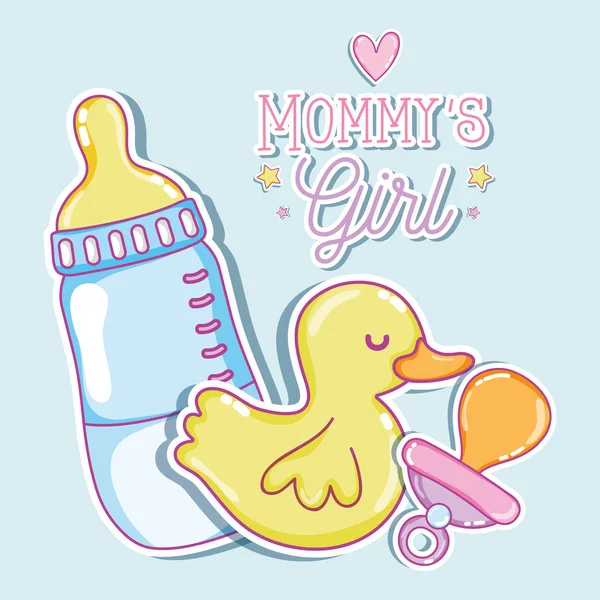 Mommys chica de dibujos animados — Vector de stock