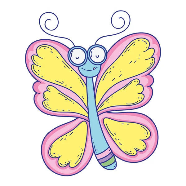 Krásná motýlka létající postava — Stockový vektor