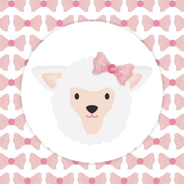 Cute female sheep childish character — Stock Vector