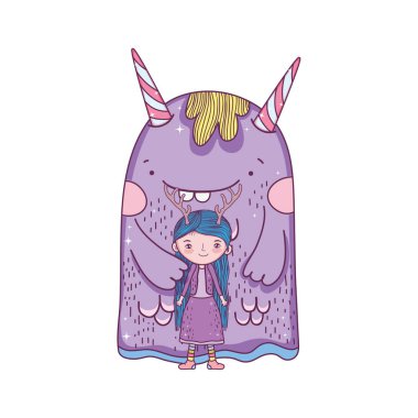 canavar karakterler ile küçük peri 