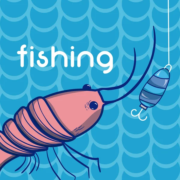 Fisch und Haken — Stockvektor
