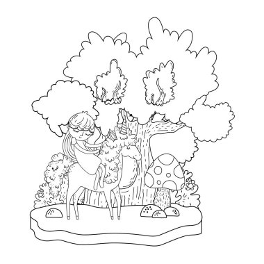 manzara Prenses ile güzel küçük Unicorn