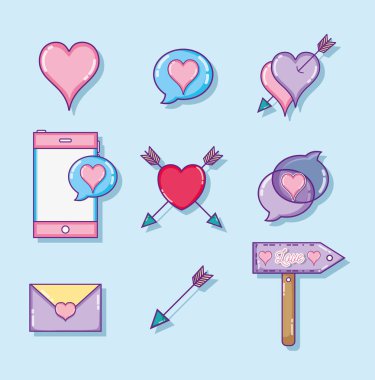 Sevgi ve kalpleri çizgi dizi