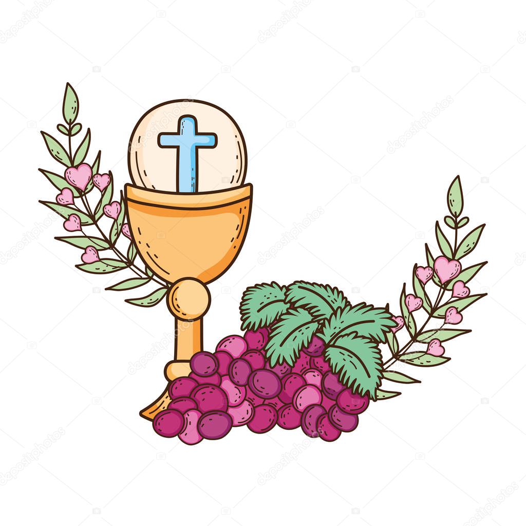 sacred chalice religious with grapes