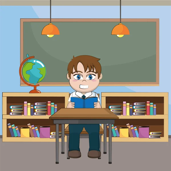 Basisschool cartoon — Stockvector