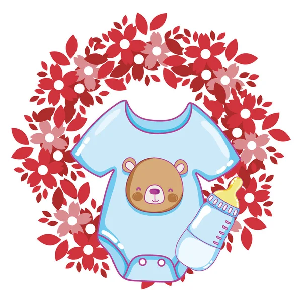 Cute baby shower cartoon — Stock Vector