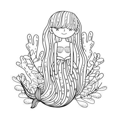 Leafs taç ile güzel deniz kızı