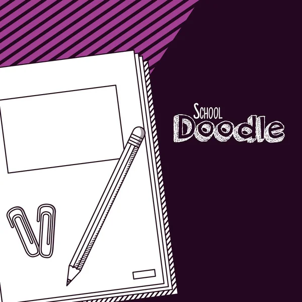 Schule Doodle Cartoon — Stockvektor