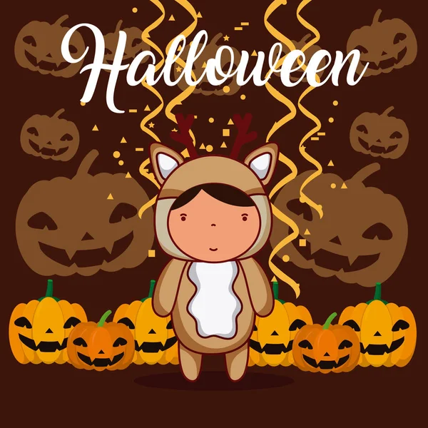 Halloween et dessins animés pour enfants — Image vectorielle