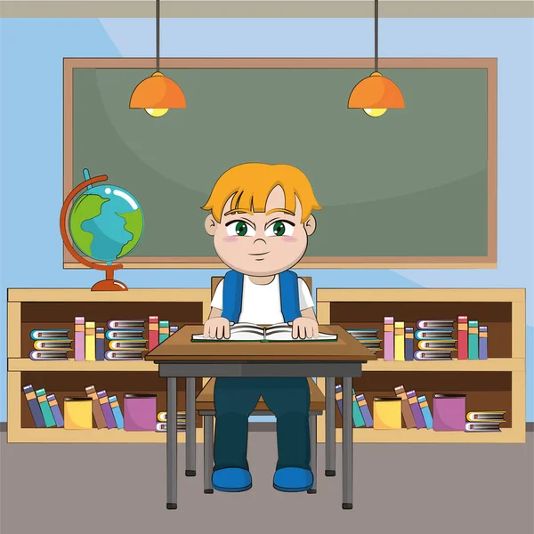 Basisschool cartoon — Stockvector