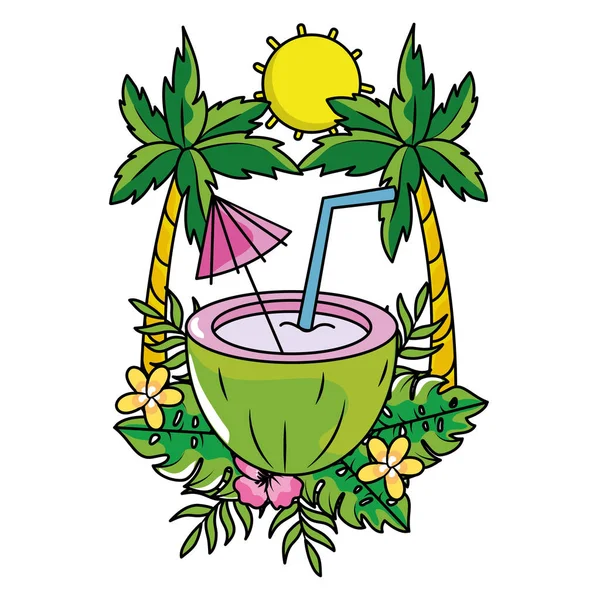 Dibujos animados de verano tropical — Archivo Imágenes Vectoriales