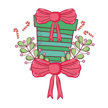 çelenk ve kurdele ile noel hediye kutusu