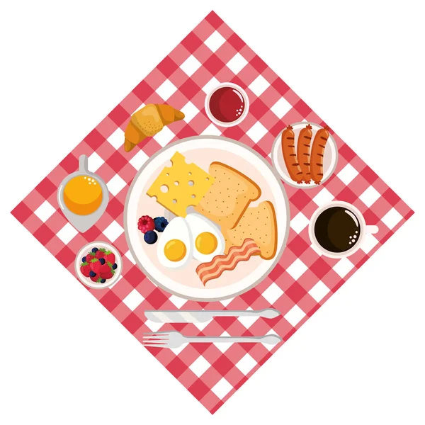 美味可口的早餐卡通 — 图库矢量图片