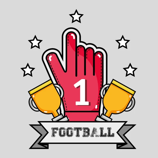 Gant de football américain avec message numéro un — Image vectorielle