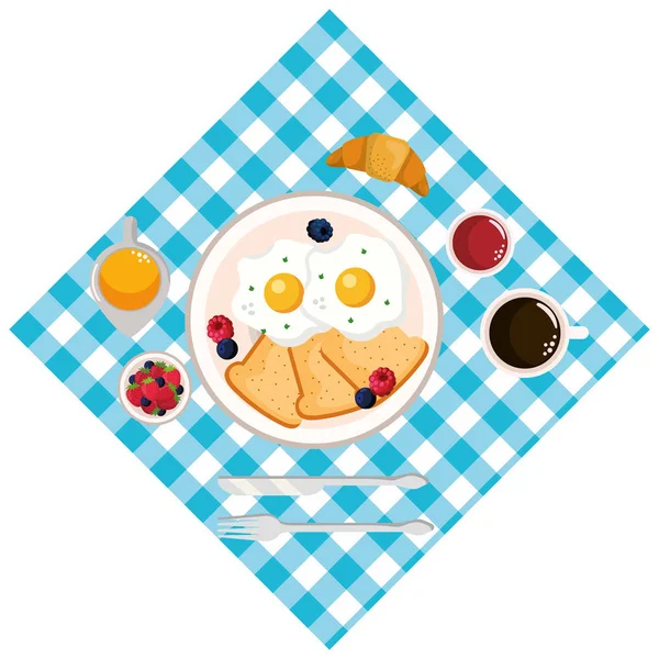 Delicious tasty breakfast cartoon — Stock Vector