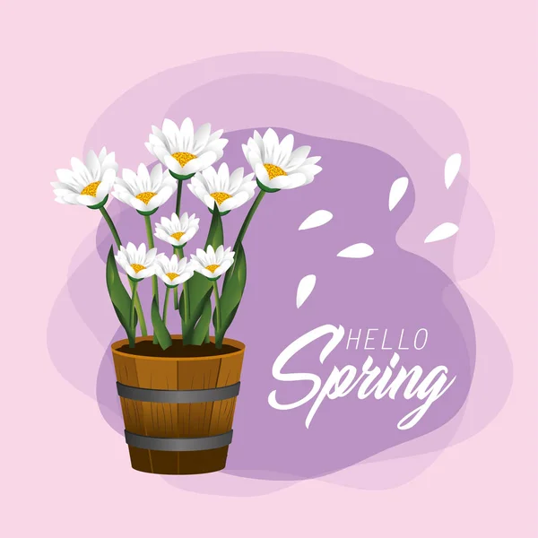 Frühlingsblumen Pflanzen mit exotischen Blütenblättern — Stockvektor