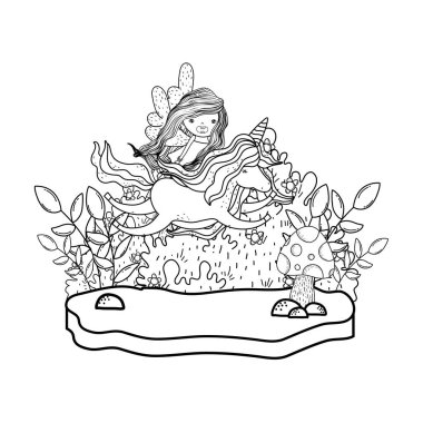 manzara tek boynuzlu at ve peri