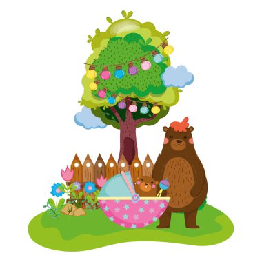 sevimli ve küçük ayı ve bebek