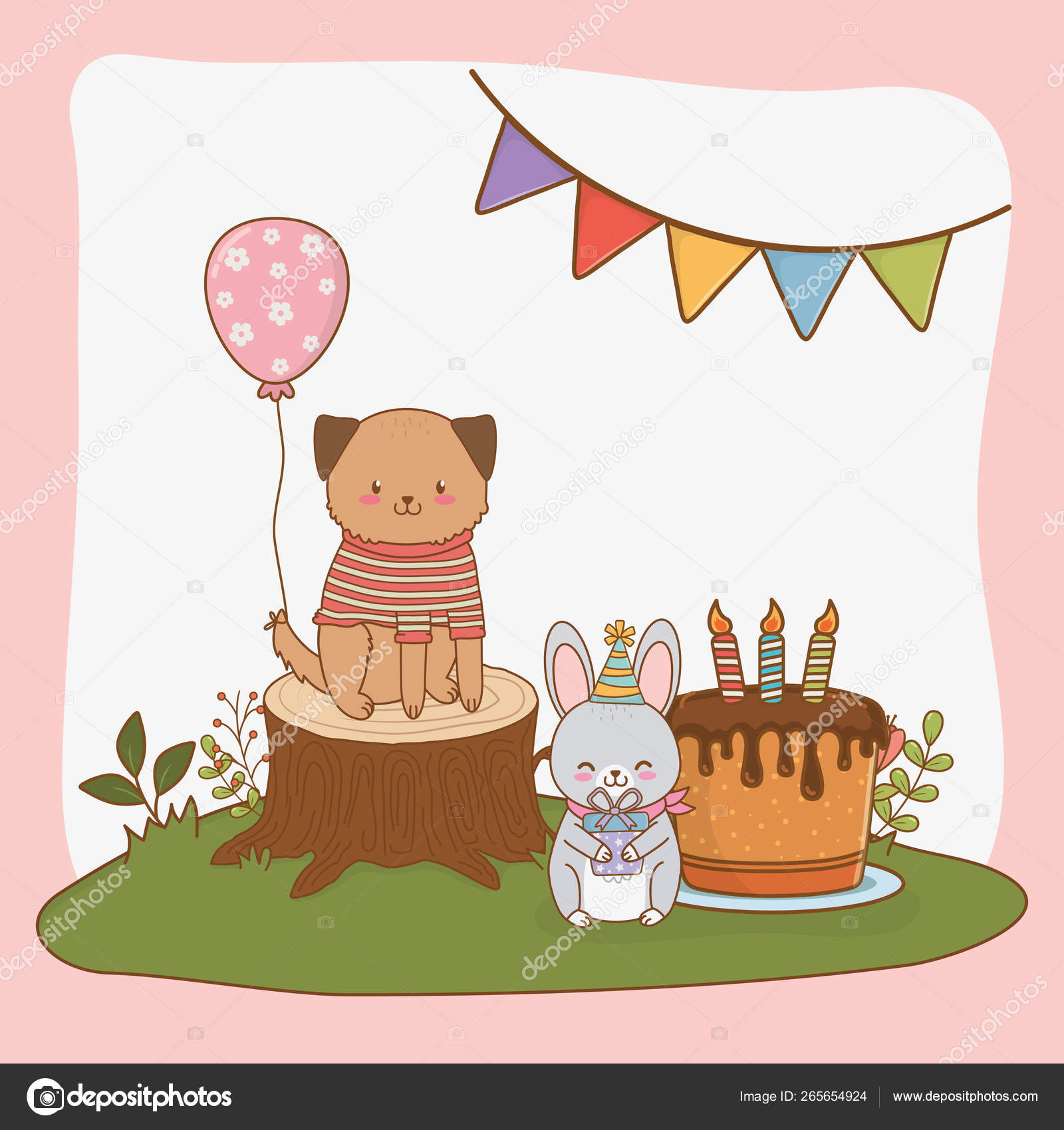 Carte D Anniversaire Avec La Foret Mignonne D Animaux Image Vectorielle Stockgiu C Carte D Anniversaire Avec La Foret Mignonne D Animaux Image Vectorielle Stockgiu C
