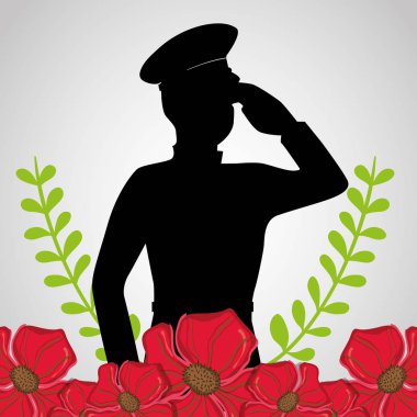 anzak gününe çiçekli askeri asker