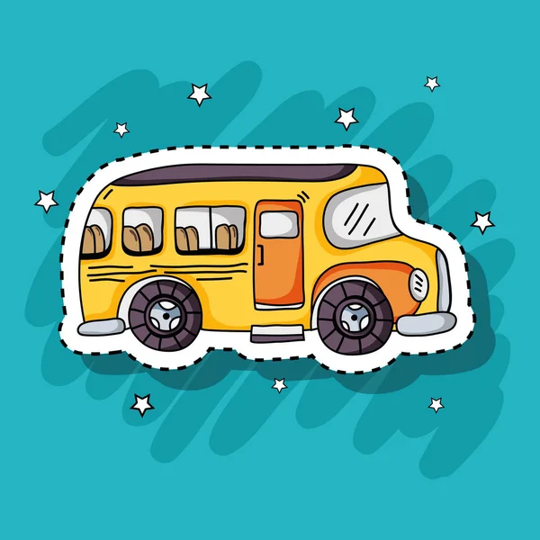 Okul otobüsü ulaşım yamalar tasarım — Stok Vektör