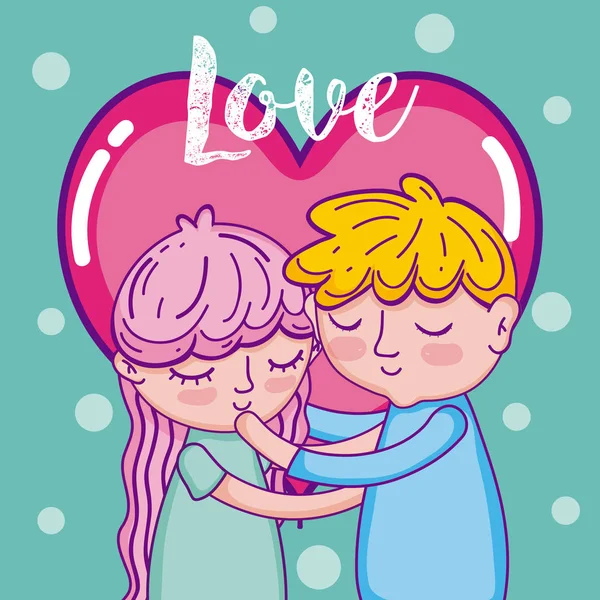 Amor y niños dibujos animados — Vector de stock