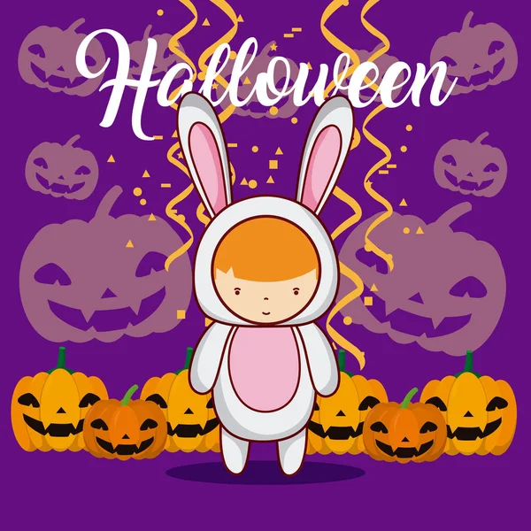 Halloween a děti kreslené — Stockový vektor