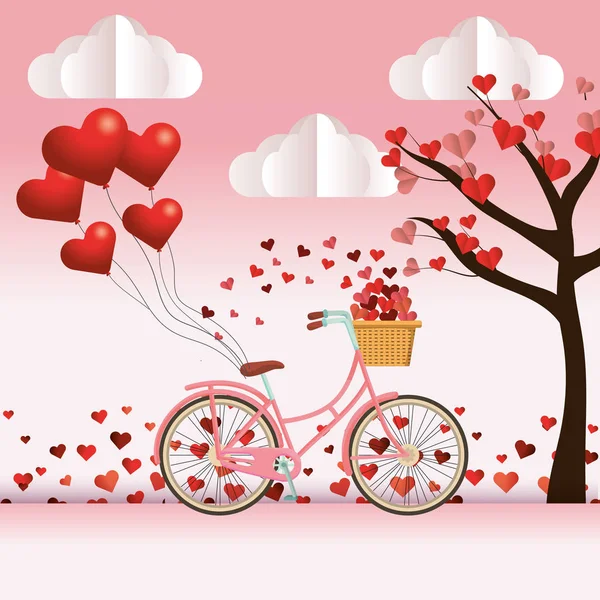 可爱的自行车卡通 — 图库矢量图片