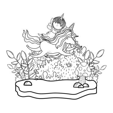 manzara tek boynuzlu at ve peri