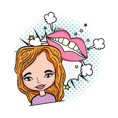 ağız pop sanat tarzı ile kadın