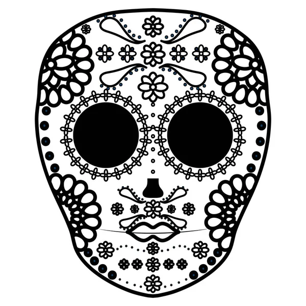 Máscara de muerte de cráneo mexicano — Archivo Imágenes Vectoriales