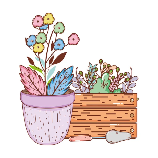 Flores en maceta — Vector de stock