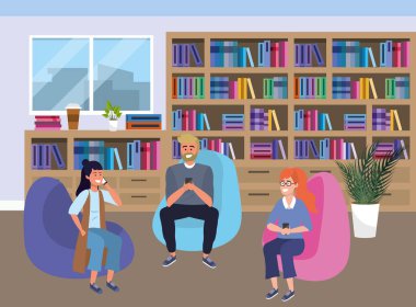 Çalışma odası arka planda milenyal Grup