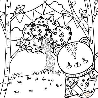 sevimli sevimli hayvan çizgi