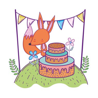 tatlı kek ile şirin ve küçük tilki