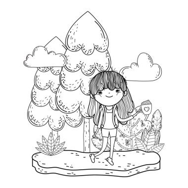 küçük kız peyzaj