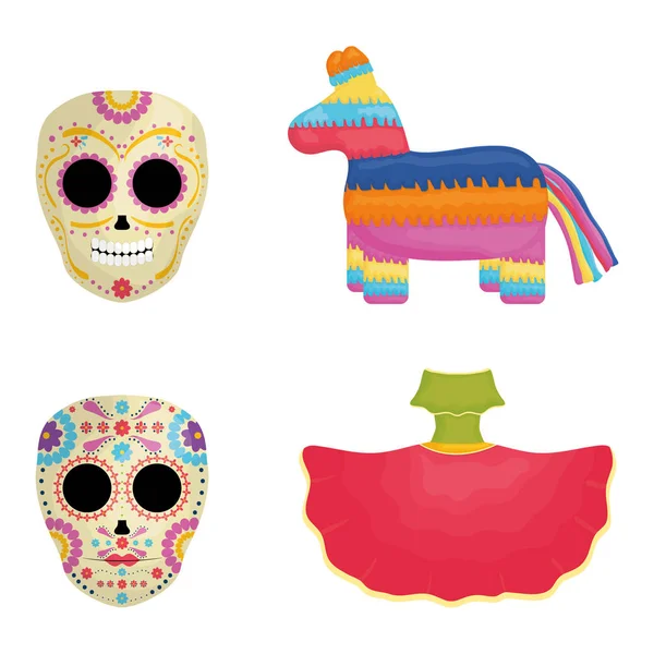 Cinco de mayo celebration set icons — ストックベクタ