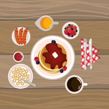 lezzetli lezzetli breakfast çizgi film