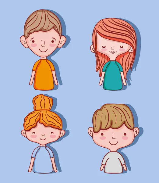 Set di simpatici cartoni animati per bambini — Vettoriale Stock
