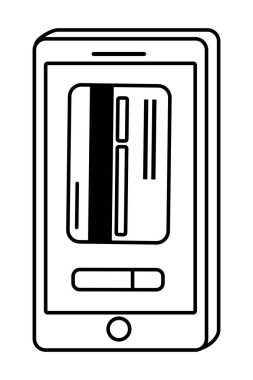 Dijital bankacılık hizmetleri online araçlar smatphone siyah ve beyaz