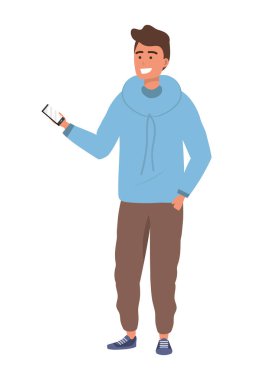 Bin yıllık genç kişi akıllı telefon mesajlaşma