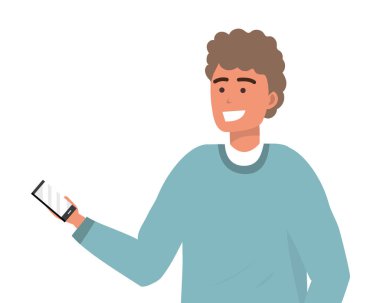 Bin yıllık genç kişi akıllı telefon portre mesajlaşma