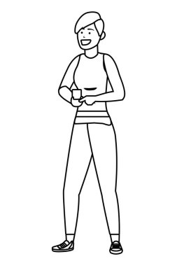 Bin yıllık genç kişi akıllı telefon siyah beyaz mesajlaşma