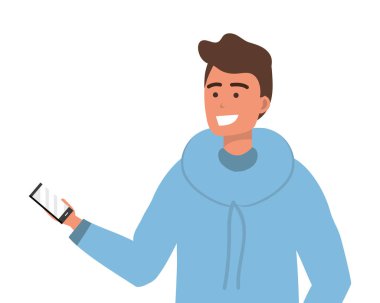 Bin yıllık genç kişi akıllı telefon portre mesajlaşma