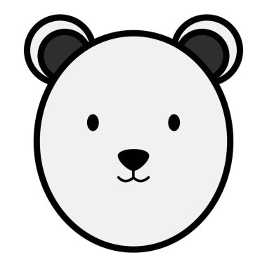 sevimli kutup ayısı baş çocuksu karakter