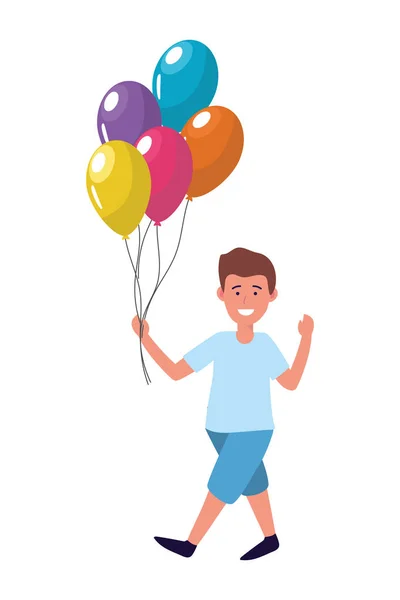 Chlapec s balónky — Stockový vektor