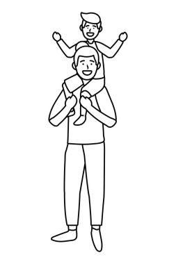 bir çocuk taşıyan adam