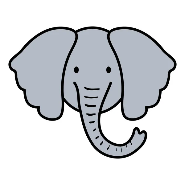 Cute elephant head childish character — Stock Vector