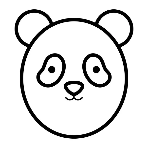 Niedlichen Bärenpanda Kopf kindischen Charakter — Stockvektor